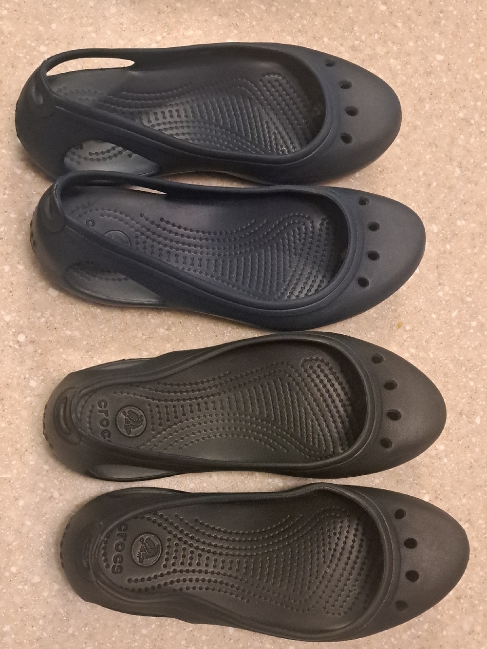 CROCS Women's Navy and Black Slip-On Ballet Flats Bundle 9